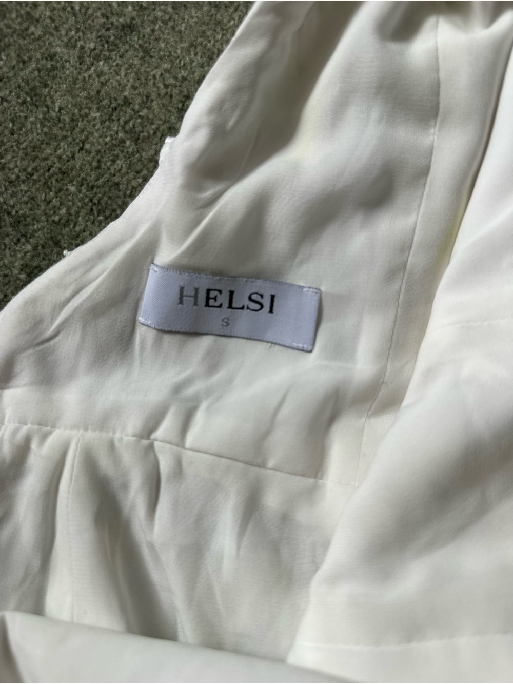 Open-Back Sheer White Midi Dress with Embellished Overlay - Picture 9 of 10